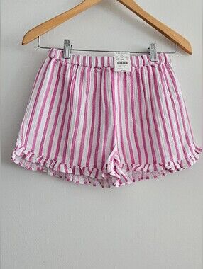 J Crew Factory Crewcuts Girls' Striped Shimmer Ruffle Shorts Size 10 NWT